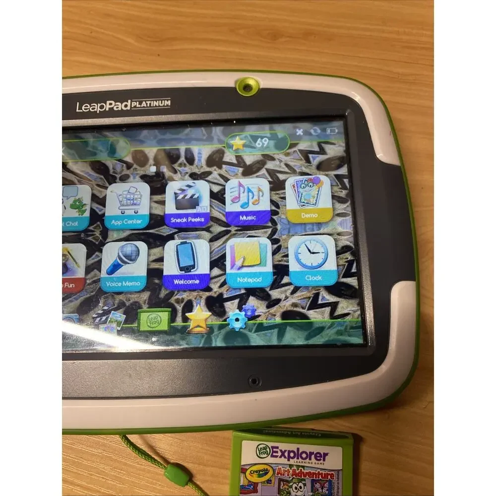 LeapFrog LeapPad Platinum Kids Learning Tablet Green With Game Broken Stylus